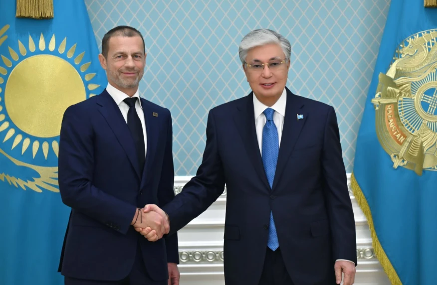Қасым-Жомарт Тоқаев УЕФА президенті Александер Чеферинді қабылдады Қасым-Жомарт Тоқаев УЕФА президенті Александер Чеферинді қабылдады