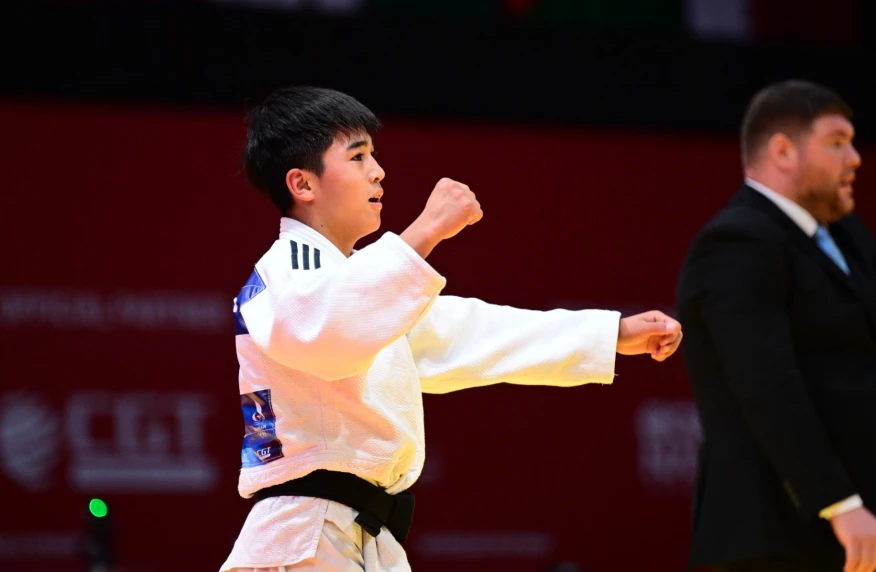 Адильжан Нурбек принес Казахстану "золото" юношеских Азиатских игр в дзюдо Адильжан Нурбек принес Казахстану "золото" юношеских Азиатских игр в дзюдо