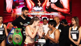 Ангелина Лукас үнді боксшысын нокаутпен жеңіп, екі бірдей титулды жеңіп алды