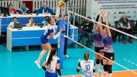 Волейболдан әйелдер арасындағы Қазақстан чемпионатының үшінші туры жалғасуда