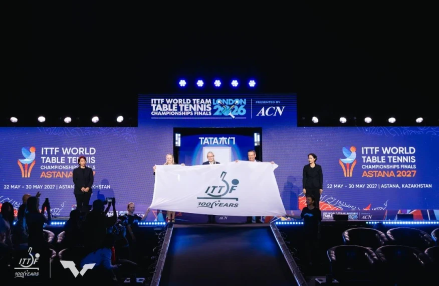 International Table Tennis Federation туы Қазақстан еліне салтанатты түрде табысталды