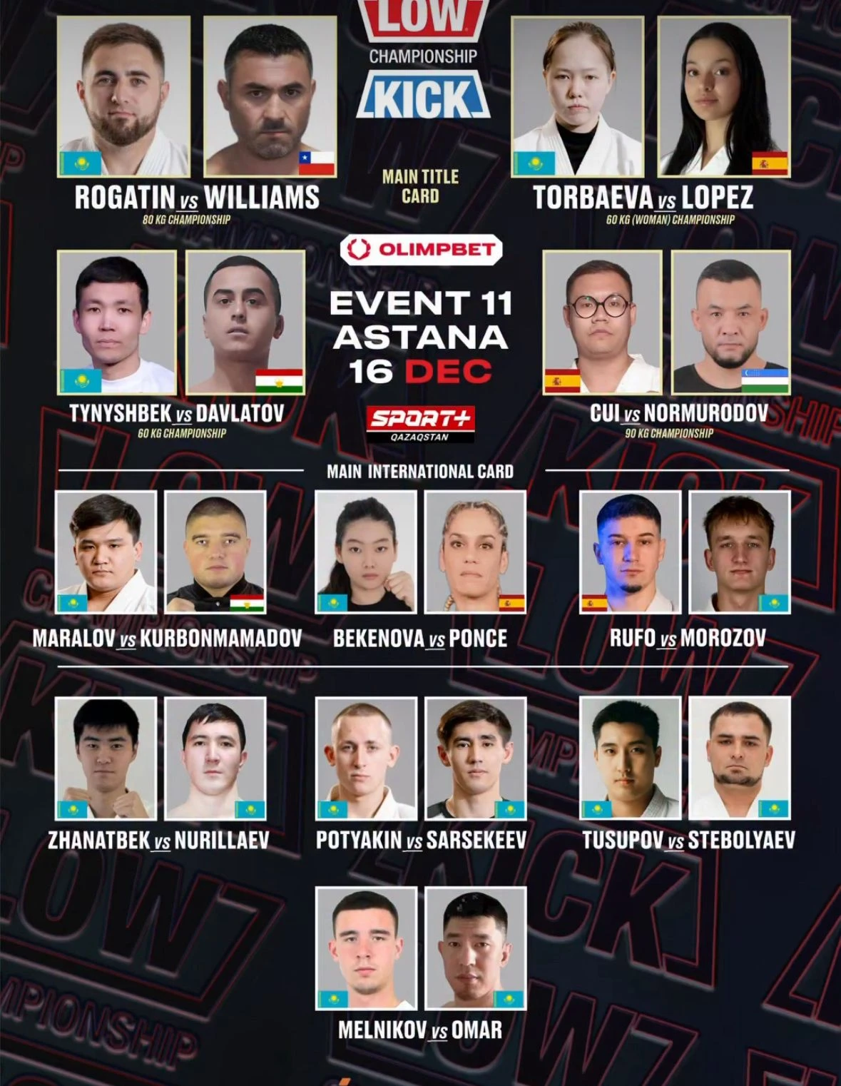 Четыре боя за мировую корону! Где и во сколько смотреть турнир Low Kick 11